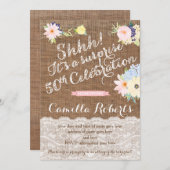 Überraschung 50. Einladungen, Überraschung Party l Einladung (Vorne/Hinten)