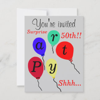 Überraschung 50. Geburtstag Balloons Party Einladu Einladung