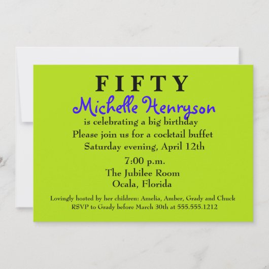 Überraschung 50. Geburtstag Einladung DIY (Vorderseite)