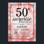 Überraschung 50. Geburtstag Einladung Roter Glitze<br><div class="desc">Überraschung 50. Geburtstag Einladung mit Red String Lights mit Red Glitzer Background. Rot Geburtstag. Erwachsener zum Geburtstag. Männer oder Frauen laden ein. 13. 15. 16. 18. 20. 21. 30. 40. 50. 60. 70. 80. 90. 100. Jedes Alter. Für weitere Anpassungen klicken Sie bitte auf die Schaltfläche "Anpassen" und verwenden Sie...</div>