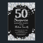 Überraschung 50. Geburtstag Einladung Silver Diamo<br><div class="desc">Überraschung 50. Geburtstag Einladung. Silver Kristall Diamond Chalkboard Hintergrund. Eleganter Geburtstag Bash einladen. Schwarz und Weiß. Erwachsener zum Geburtstag. Frauen zum Geburtstag. Männer zum Geburtstag. Für weitere Anpassungen klicken Sie bitte auf die Schaltfläche "Anpassen" und verwenden Sie unser Designwerkzeug,  um diese Vorlage zu ändern.</div>