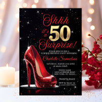 Überraschung 50. GEBURTSTAG Gold Red High Heels 50