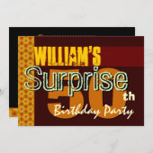 Überraschung 50. Geburtstag Gold und Schokoladenst Einladung (Vorne/Hinten)