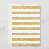 Überraschung 50. Geburtstag - Gold White Royal Blu Einladung (Rückseite)