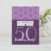 Überraschung 50. Geburtstag Lila Vorlage 01 (Stehend Vorderseite)