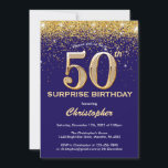 Überraschung 50. Geburtstag Navy Blue und Gold Gli Einladung<br><div class="desc">Überraschung 50. Geburtstag Navy Blue und Gold Glitzer Confetti Geburtstag Einladung. Für weitere Anpassungen klicken Sie bitte auf die Schaltfläche "Anpassen" und verwenden Sie unser Designwerkzeug,  um diese Vorlage zu ändern.</div>