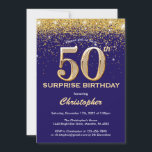 Überraschung 50. Geburtstag Navy Blue und Gold Gli Einladung<br><div class="desc">Überraschung 50. Geburtstag Navy Blue und Gold Glitzer Confetti Geburtstag Einladung. Für weitere Anpassungen klicken Sie bitte auf die Schaltfläche "Anpassen" und verwenden Sie unser Designwerkzeug,  um diese Vorlage zu ändern.</div>