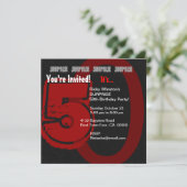 ÜBERRASCHUNG 50. Geburtstag Rot und Schwarz W202 Einladung (Stehend Vorderseite)