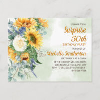 Überraschung 50. Geburtstag Sonnenblumen Eukalyptu