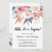 Überraschung 50. Geburtstag Wasserfarbe Botanische Einladung (Vorne/Hinten)