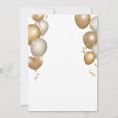 Überraschung 50. Geburtstag Weißer und Goldener Ba Einladung (Rückseite)