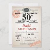 Überraschung 50. Geburtstagsfeier für Männer Einladung (Vorderseite)