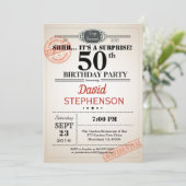 Überraschung 50. Geburtstagsfeier für Männer Einladung (Stehend Vorderseite)