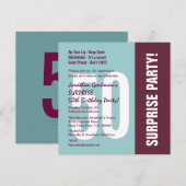 Überraschung 50. Geburtstagspartei Moderne Musters Einladung (Vorne/Hinten)