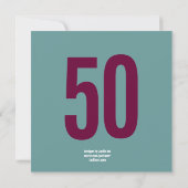 Überraschung 50. Geburtstagspartei Moderne Musters Einladung (Rückseite)