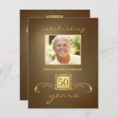 Überraschung 50. Geburtstagsparty Einladungen - Go (Vorne/Hinten)