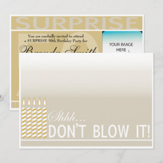 Überraschung 50. Geburtstagsparty Gold Einladung