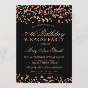 Überraschung 50. Geburtstagsparty Rose Gold Foil Einladung