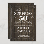 Überraschung 50. Geburtstagsparty - Rustikales Hol Einladung (Vorne/Hinten)