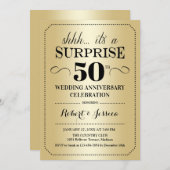 Überraschung 50. Hochzeitstag - Gold Black Einladung (Vorne/Hinten)