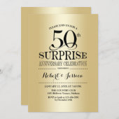 Überraschung 50. Hochzeitstag - Gold Einladung (Vorne/Hinten)