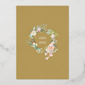 Überraschung 50. Hochzeitstag Party Gold Folieneinladung (Rückseite)