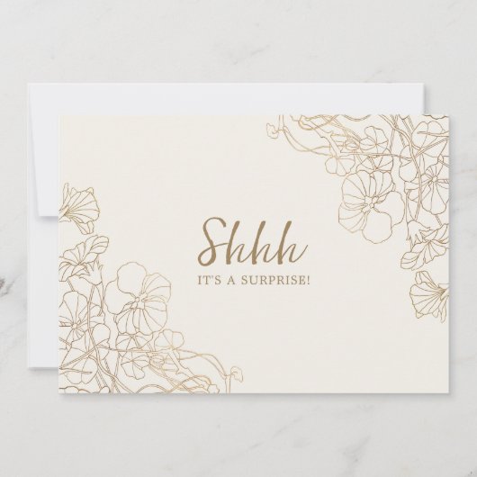 Überraschung 50-jähriges Jubiläum mit Foto - Gold Einladung (Rückseite)