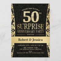 Überraschung 50-jähriges Party - Gold Black