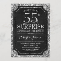 Überraschung 55. Hochzeitstag - Silberschwarz
