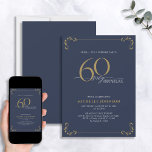 Überraschung 60 & Fabulous Blue White & Gold Gebur Einladung<br><div class="desc">Es ist eine besondere Überraschung 60. Geburtstag, und es ist Zeit zu feiern! Will du, den besten Bash in der Stadt zu werfen? Mit diesem 60 & Fabulous Blue White & Gold Calligraphy Birthday Invitation starten Sie ganz stilvoll. Es wird sicher sein, den Ton für eine glamouröse Feier Set. Diese...</div>