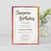 Überraschung 60. Geburtstag Abendessen Einladung (Stehend Vorderseite)