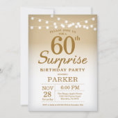 Überraschung 60. Geburtstag Einladung Gold (Vorderseite)