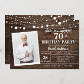 Überraschung 60. Geburtstag Einladung Rustikales H (Vorne/Hinten)