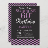 Überraschung 60. Geburtstag Einladung Schwarz und (Vorne/Hinten)