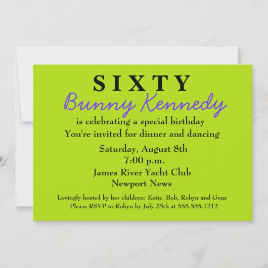 Überraschung 60. Geburtstag Einladung Shhh (Vorderseite)