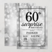 Überraschung 60. Geburtstag Einladung Silberner Gl (Vorne/Hinten)