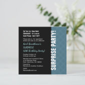 ÜBERRASCHUNG 60. Geburtstag Modernes Dusty Blue W1 Einladung (Stehend Vorderseite)