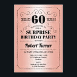 Überraschung 60. Geburtstag - Rose Gold Black Einladung<br><div class="desc">Überraschung 60. Geburtstag Einladung. Retro-Design in Imitaten Rose Gold und Schwarz. Feiert bis 60 Jahre! Kann auch in jedes Jahr personalisiert werden.</div>