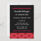 ÜBERRASCHUNG 60. Geburtstag Rote und Schwarze Ster Einladung (Rückseite)