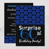 ÜBERRASCHUNG 60. Geburtstag Royal Blue Stars R001 Einladung (Vorne/Hinten)