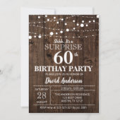 Überraschung 60. Geburtstag Rustikal Einladung (Vorderseite)