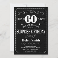 Überraschung 60. Geburtstag Schwarz und Weiß Chalk