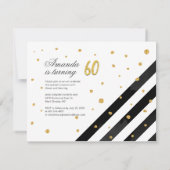 Überraschung 60. Geburtstag Script Gold Geometric Einladung (Rückseite)