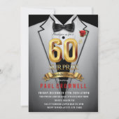 Überraschung 60. Geburtstag Tuxedo Einladung (Vorderseite)