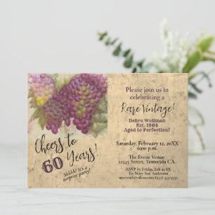 Überraschung 60. Geburtstag Wein Thema Einladung