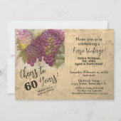 Überraschung 60. Geburtstag Wein Thema Einladung (Vorderseite)