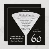 Überraschung 60. Geburtstagsparty Einladung (Vorne/Hinten)