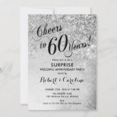 Überraschung 60. Hochzeitstag - Silber Einladung (Vorderseite)