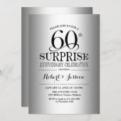 Überraschung 60. Hochzeitstag - Silber Einladung (Vorne/Hinten)