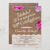 Überraschung 65. Geburtstagsparty Einladungs-Karte Einladung (Vorne/Hinten)